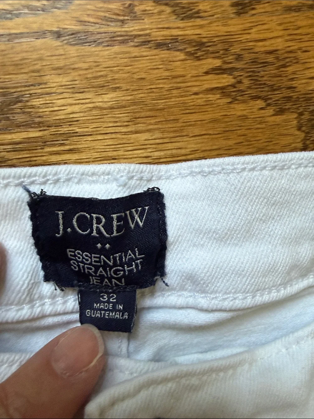 EUC J. Crew Essential Straight High-Rise Button-Fly Cropped Jeans, White
